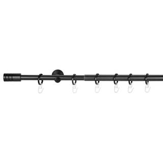 Gardinenstange Rillcube ausziehbar Zamak - Schwarz - Breite: 160 cm