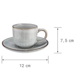 Espressotassen-Set HENLEY (4-tlg.) Steingut - Grau