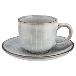 Espressotassen-Set HENLEY (4-tlg.) Steingut - Grau