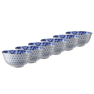 Schalen-Set ORNAMENTS VI (6er-Set) Porzellan - Weiß / Dunkelblau