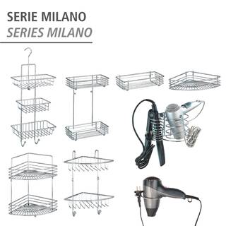 Hoekrek Milano staal - zilverkleurig