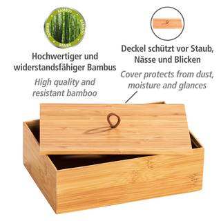 Box mit Deckel Terra I Bambus - Braun - 22 x 15 cm
