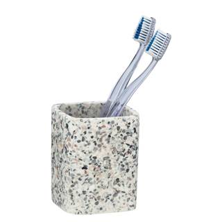 Portaspazzolini Terrazzo Poliresina - Bianco - Bianco