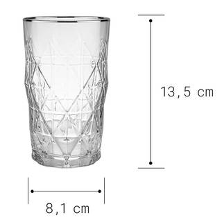 Longdrinkglas UPSCALE Klarglas - Weiß / Silber
