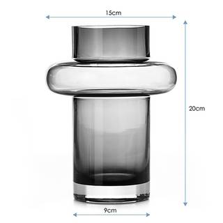 Vaas Alax glas - zwart - 9 x 20 cm
