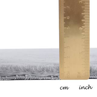 Hochflorteppich Sara I Polyester - Silber - 70 x 120 cm