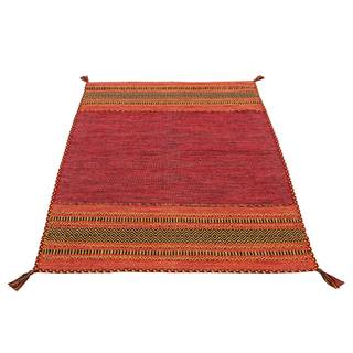 Flachgewebeteppich Kelim Azizi Baumwolle - Rot - 60 x 110 cm