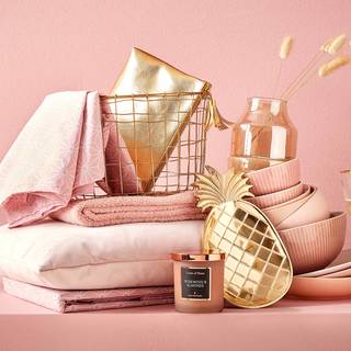 Korb GRID IV Eisen - Gold - Durchmesser: 28 cm