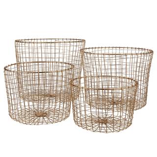 Korb GRID IV Eisen - Gold - Durchmesser: 28 cm