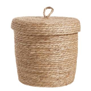 Korb mit Deckel RUSH ROPE Seegras - Natur - Durchmesser: 30 cm