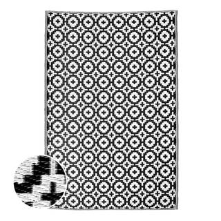 In-/Outdoorteppich COLOUR CLASH Mosaik I Polypropylen / recyceltes Material - Schwarz / Weiß - 120 x 180 cm
