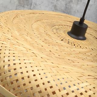 Pendelleuchte Palawan Bambus massiv / Eisen - 1-flammig - Beige - Durchmesser: 60 cm