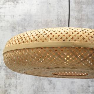 Pendelleuchte Palawan Bambus massiv / Eisen - 1-flammig - Beige - Durchmesser: 60 cm
