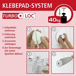 Turbo-Loc Universalregal Premium Edelstahl / Bambus - Silber matt / Braun