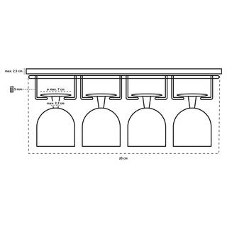 Portabicchieri Basic II Argento - Metallo - 34 x 8 x 25 cm