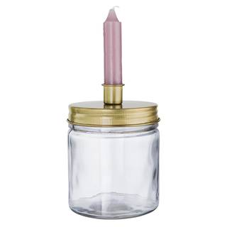 Kerzenhalter CANDLE JAR Glas / Weißblech - Gold