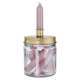 Kerzenhalter CANDLE JAR Glas / Weißblech - Gold