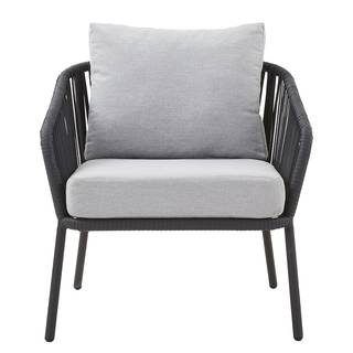 Loungeset SLING TIME (4-teilig) Aluminium / Polyester - Anthrazit / Hellgrau