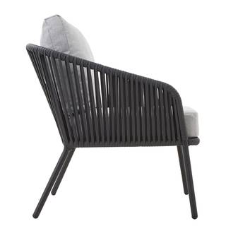 Loungeset SLING TIME (4-teilig) Aluminium / Polyester - Anthrazit / Hellgrau
