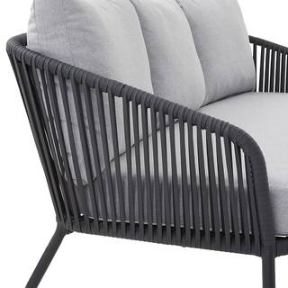 Loungeset SLING TIME (4-teilig) Aluminium / Polyester - Anthrazit / Hellgrau