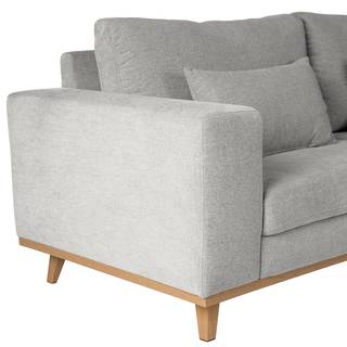 Divano angolare Kaarla Microvelours Thala: argento - Longchair preimpostata a destra