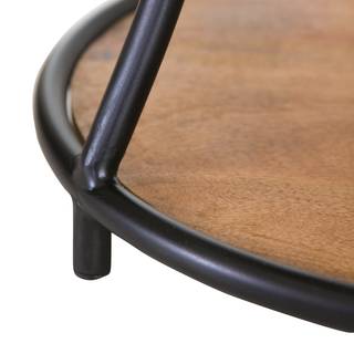 Bijzettafel Ugo I massief mangohout/metaal - mangohout/zwart