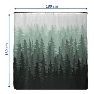 Tenda per doccia foresta di abeti Poliestere - Verde - 180 x 180 cm