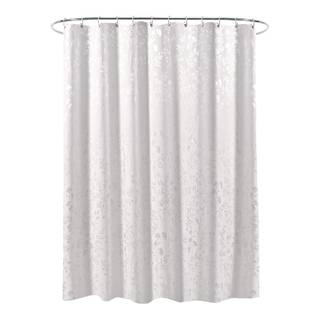 Tenda per doccia con motivo a fiori Poliestere - Bianco / Argento - 180 x 200 cm