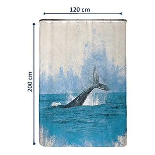 Tenda per doccia balena e oceano Poliestere - Blu