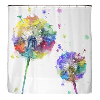 Tenda per doccia denti di leone Poliestere - Multicolore - 180 x 200 cm