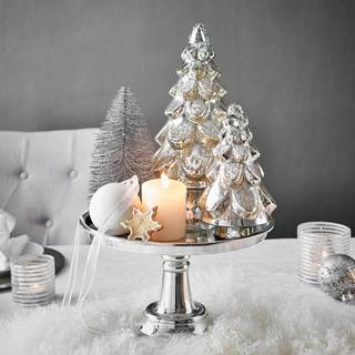 Dekoobjekt SILVER FOREST Glas - Silber - Höhe: 27 cm
