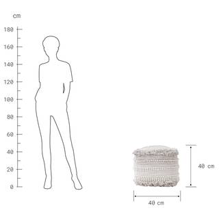 Pouf BOHO LOUNGE Wolle - Creme