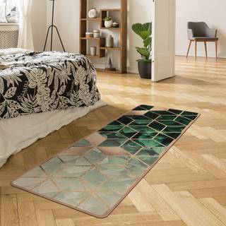 Tapis de yoga Feuilles vertes Face supérieure : liège<br>Face inférieure : caoutchouc naturel