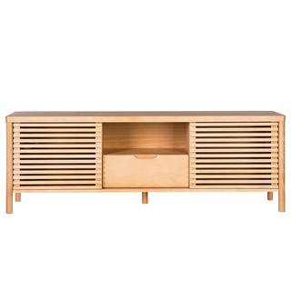 Meuble TV SAIDO - 1 tiroir Beige - Marron - En partie en bois massif - 174 x 61 x 42 cm