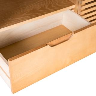Meuble TV SAIDO - 1 tiroir Beige - Marron - En partie en bois massif - 174 x 61 x 42 cm