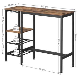 Bartisch Vilhena Altholz Dekor / Schwarz