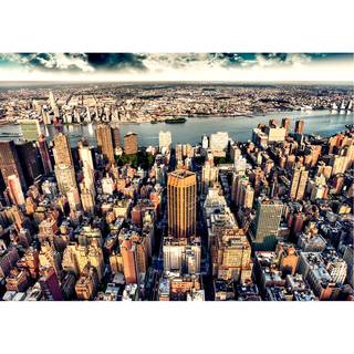 Fototapete Bird's Eye View of New York Premium Vlies - Mehrfarbig