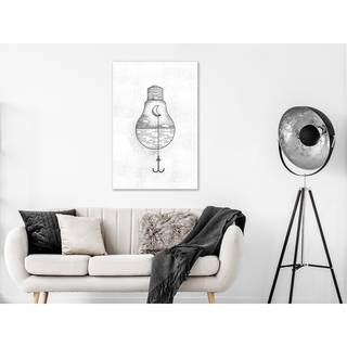 Afbeelding Anchored Moon canvas - zwart/wit