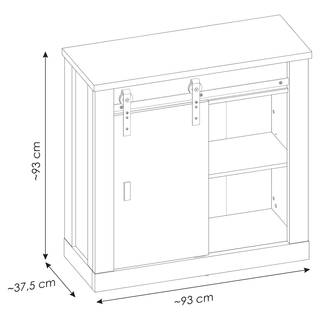Kommode Shutter I Altholz Eiche Dekor / Anthrazit - Eiche Dekor