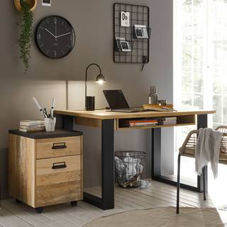 Büro-Set Shutter I (2-teilig) Altholz Eiche Dekor / Anthrazit - Eiche Dekor