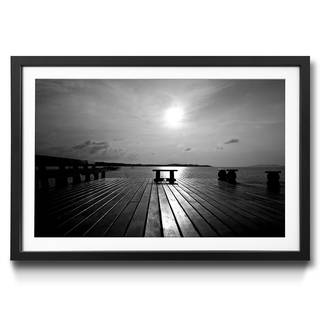 Ingelijste afbeelding Lake View sparrenhout/acrylglas - zwart/wit