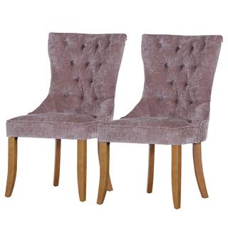 Chaise capitonnées Plainfield (lot de 2) Rose vieilli
