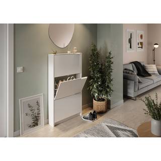 Schoenenkast Valderas wit - Hoogte: 133 cm
