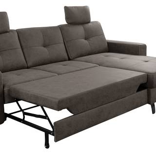 Divano angolare WadiWOOD I Microfibra Taeko: antracite - Longchair preimpostata a destra - Funzione letto