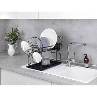 Geschirrabtropfer Premium Duo Metall / Polypropylen - Schwarz