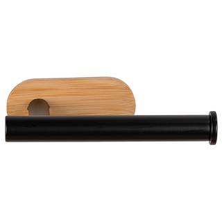 WC-Rollenhalter Orea Bamboo II Edelstahl / Bambus - Schwarz / Natur