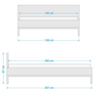Letto in legno massello Seveso 140 x 200cm