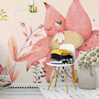 Fotomurale Pollicino - Rosa / Giallo - 3,66cm x 2,54cm