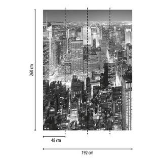 Fotomurale Skyline di New York Tessuto non tessuto - Nero / Bianco - 1,92cm x 2,6cm