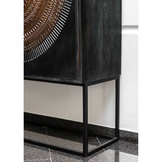 Highboard Curbar Mango massiv / Metall - Schwarz